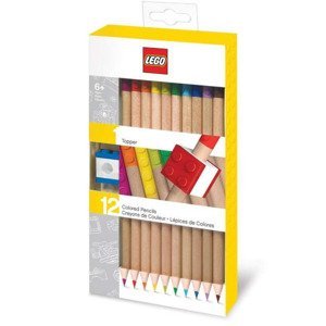 Lego® pastelky, mix barev - 12 ks s lego® klipem