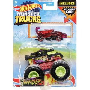 Hot wheels® monster trucks s angličákem invader, mattel hdb95