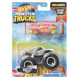 Hot wheels® monster trucks s angličákem skeleton crew, mattel hdc01