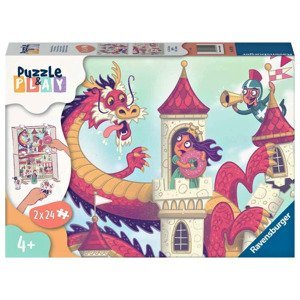 Ravensburger 05595 puzzle & play drak na zámku 2x24 dílků