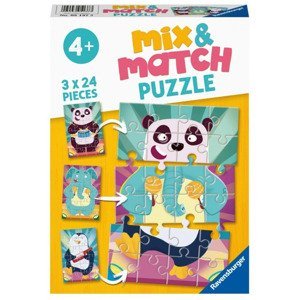 Ravensburger 05137 puzzle mix & match legrační zvířátka 3x24 dílků