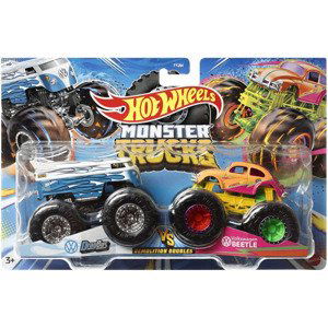 Hot wheels® monster trucks demoliční duo drag bus vs. volkswagen beetle, mattel hnx28