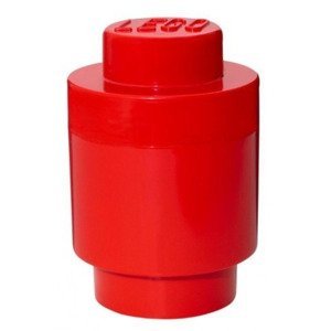 Lego® úložný box kulatý červený