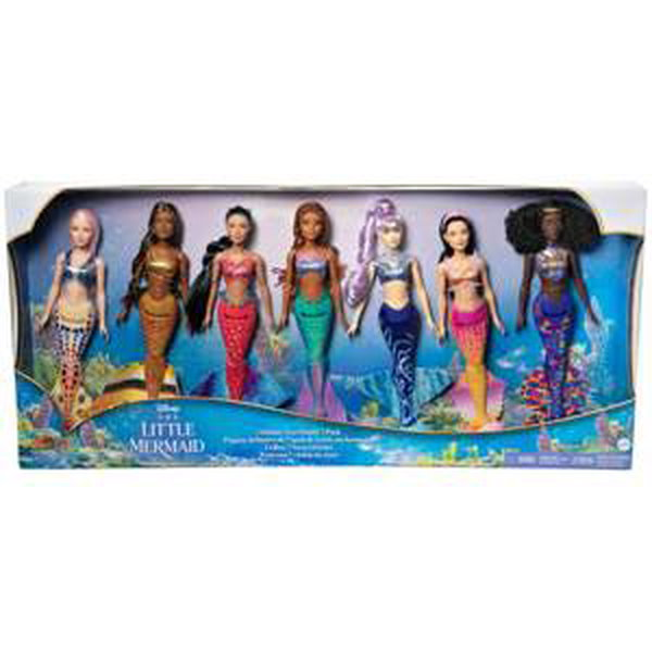 Mattel disney the little mermaid sada 7 ks panenek sestřiček hlx18