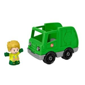 Mattel fisher price little people zelený recyklační vůz, hpx88
