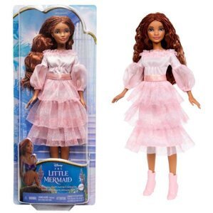 Mattel disney princess malá mořská víla ariel v růžových šatech, hpd90