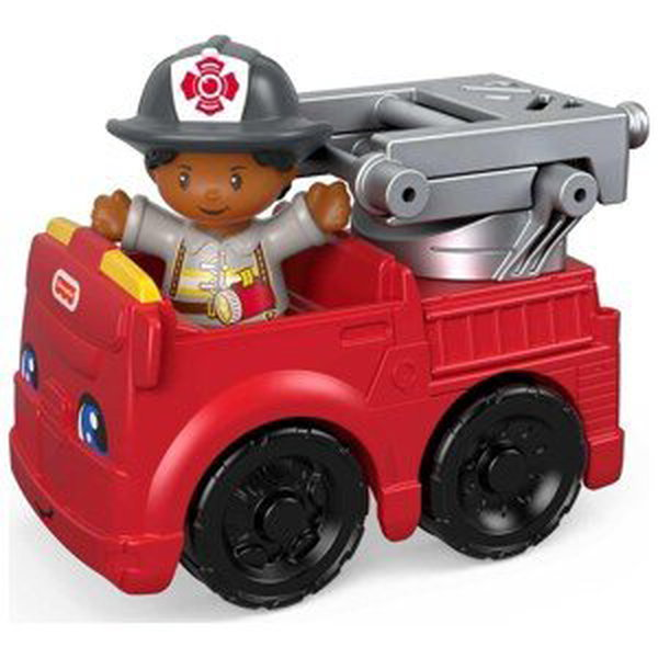 Mattel fisher price little people červený hasičský vůz s otočným žebříkem, ggt34
