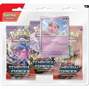 Pokémon tcg: sv05 temporal forces - 3 blister booster cleffa