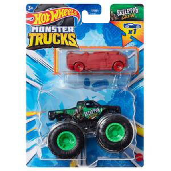 Hot wheels® monster trucks s angličákem skeleton crew, mattel hwn44