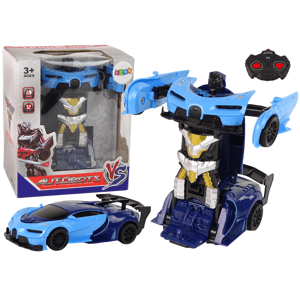 mamido Auto Robot Transformers 2v1 na dálkové ovládání RC světle modrý