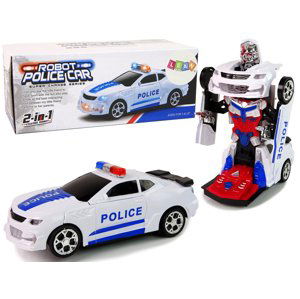 mamido Policejní auto Robot Transformers 2v1 s efekty