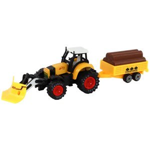 mamido Traktor s přívěsem na dřevo žlutý