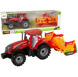 mamido Traktor s kultivátorem s třecím pohonem červený