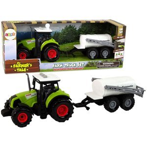 mamido Farmářský traktor pro děti s bílým přívěsem