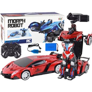 mamido Auto Robot Transformers 2v1 na dálkové ovládání RC 1:10 červená