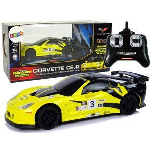 mamido Sportovní auto na dálkové ovládání RC Corvette C6R 1:24 žluté