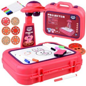 mamido Dětský přenosný projektor na kreslení v kufříku růžový