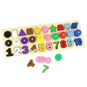 mamido Dřevěná vzdělávací tabule 3v1 čísla tvary barvy