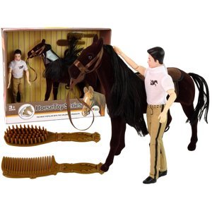 mamido Figurka jezdce s hnědým koněm
