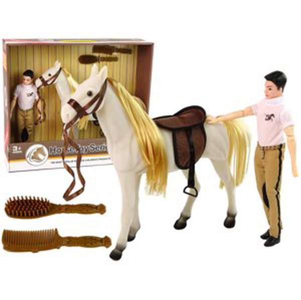 mamido Figurka jezdce s bílým koněm