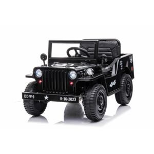 mamido Dětský elektrický vojenský Jeep Willys 4x4 černý