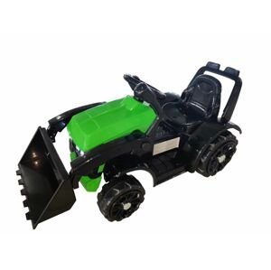 mamido Dětský elektrický traktor s radlicí zelený