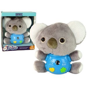 mamido Plyšová koala s projektorem šedá