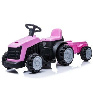 mamido Dětský elektrický traktor s vlečkou růžový