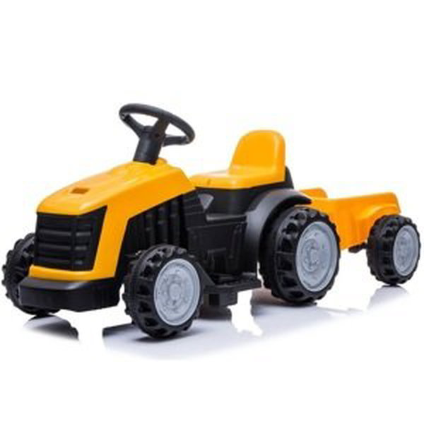 mamido Dětský elektrický traktor s vlečkou žlutý