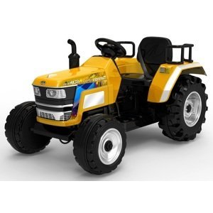 mamido Dětský elektrický traktor Mahindra XXL žlutý
