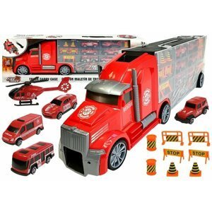 mamido Velký kamion s autíčky červený