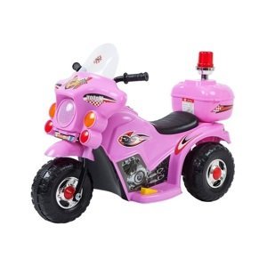 mamido Dětská elektrická motorka Policie růžová