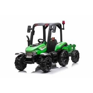 mamido Dětský elektrický traktor s přívěsem BLT zelený
