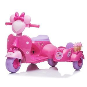 mamido Dětská elektrická motorka skútr zmrzlina růžová