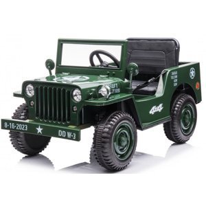 mamido Dětský elektrický vojenský Jeep Willys 4x4 zelený