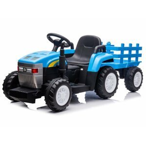 Mamido Mamido Dětský elektrický traktor New Holland T7 M s přívěsem modrý