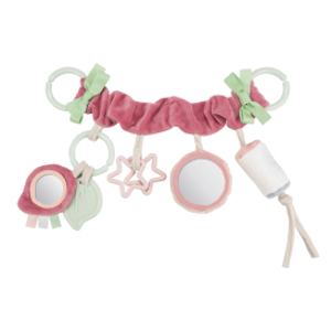 Canpol Babies Závěsná plyšová hračka s rolničkou a zrcátkem Pastel Friends - růžová