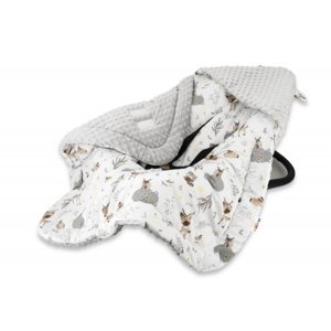 Baby Nellys Oteplená zavin. deka s kapucí minky+bavlna, 90 x 90 cm, New Forest Friends