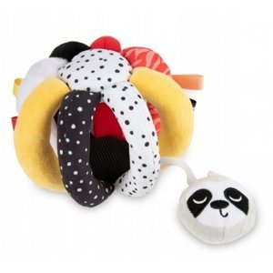 Senzorická plyšová hračka s chrastítkem a pískatkem Canpol Babies, Míč a Panda