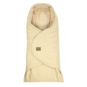 Zavinovací deka s kapucí Little Elite, 100 x 115 cm, Classic LUX - béžová