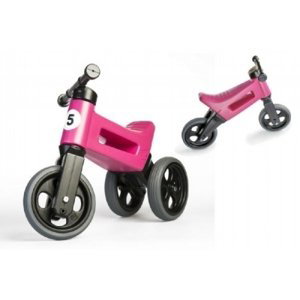 Odrážedlo FUNNY WHEELS Rider Sport růžové  2v1, výška sedla 28/30cm nosnost 25kg 18m+