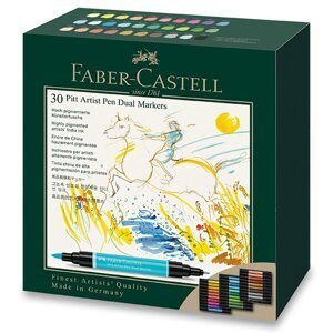 Popisovač Faber-Castell Pitt Artist Pen Dual Marker sada 30 ks