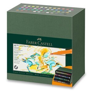 Popisovač Faber-Castell Pitt Artist Pen Brush studio box, 48 ks