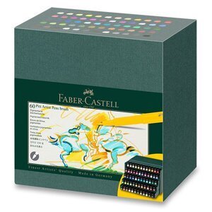Popisovač Faber-Castell Pitt Artist Pen Brush studio box, 60 ks