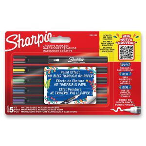 Akrylový popisovač Sharpie Acrylic Marker Brush sada 5 barev