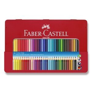 Pastelky Faber-Castell Grip 2001 plechová krabička, 36 barev