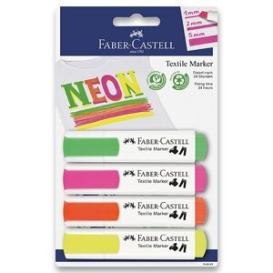 Popisovače na textil Faber-Castell 4 neonové barvy