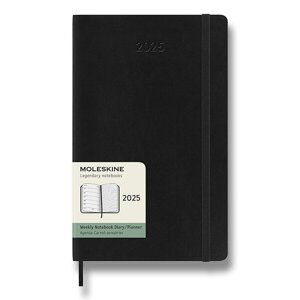 Diář Moleskine 2025 - měkké desky černý