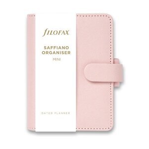 Mini diář Filofax Saffiano A8 růžový