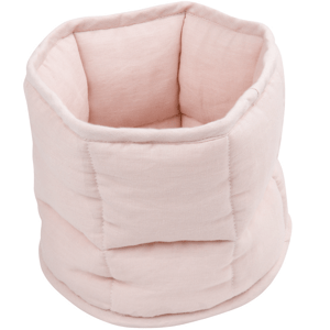 Cotton & Sweets Lněný prošívaný košík pudrově růžová ø 20 cm